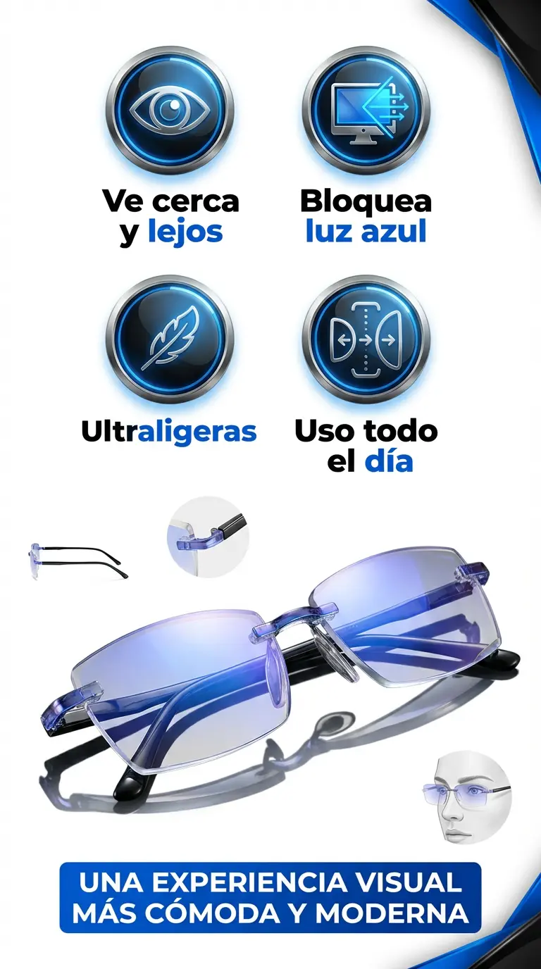 Gafas multifocales 2 en 1 con protección contra luz azul - eyeglasses pro