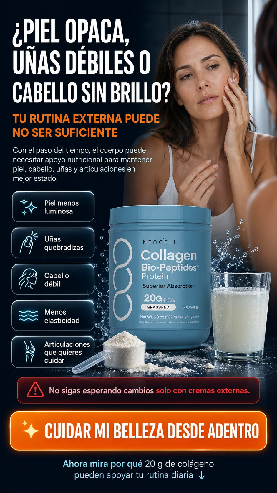 NeoCell Collagen Bio-Peptides Protein — Colágeno en polvo para piel, cabello, uñas y articulaciones